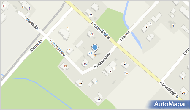 Manowo, Kasztanowa, 6, mapa Manowo