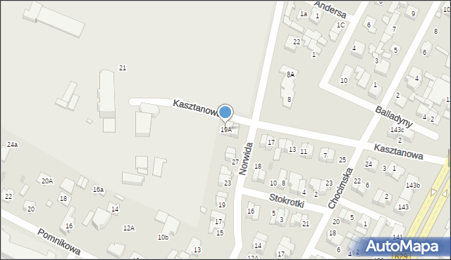 Marki, Kasztanowa, 19A, mapa Marki
