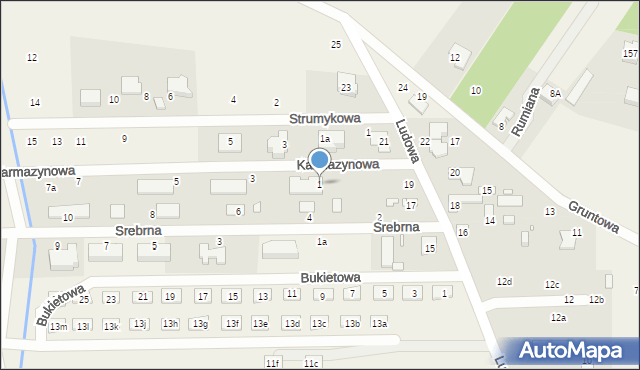 Marysin, Karmazynowa, 1, mapa Marysin