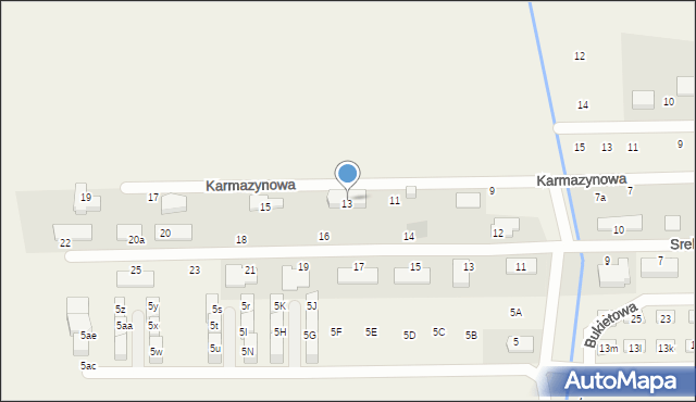 Marysin, Karmazynowa, 13, mapa Marysin