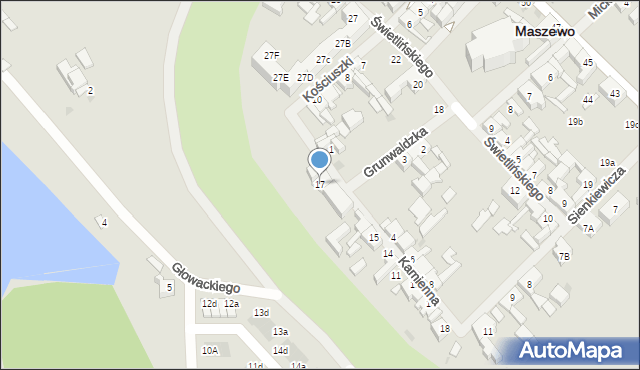 Maszewo, Kamienna, 17, mapa Maszewo