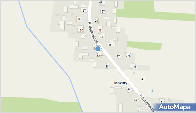 Mazury, Kasprowicza Jana, 36, mapa Mazury