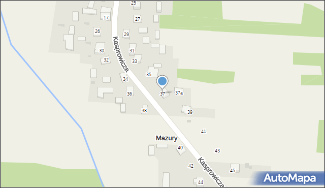 Mazury, Kasprowicza Jana, 37, mapa Mazury