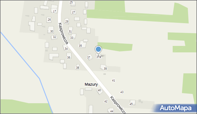 Mazury, Kasprowicza Jana, 37a, mapa Mazury