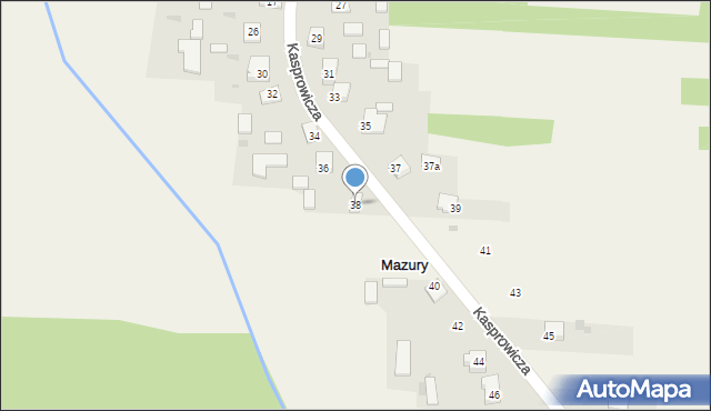 Mazury, Kasprowicza Jana, 38, mapa Mazury