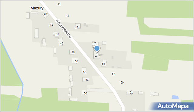 Mazury, Kasprowicza Jana, 49, mapa Mazury
