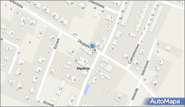 Mędłów, Kamienna, 2, mapa Mędłów