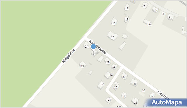 Mezowo, Kasztanowa, 2, mapa Mezowo