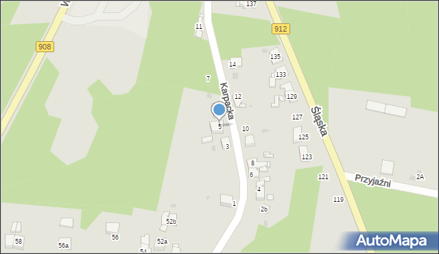 Miasteczko Śląskie, Karpacka, 5, mapa Miasteczko Śląskie