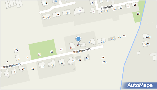 Michałów-Grabina, Kasztanowa, 19, mapa Michałów-Grabina