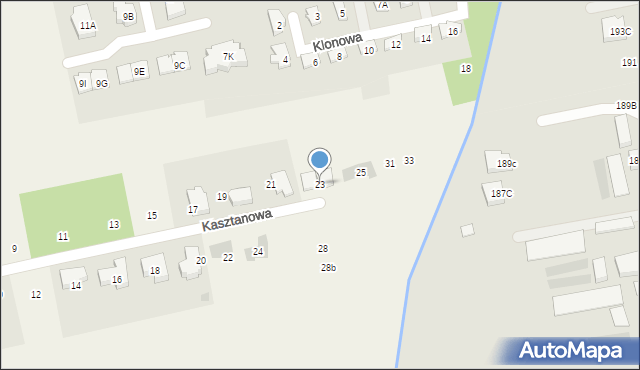 Michałów-Grabina, Kasztanowa, 23, mapa Michałów-Grabina