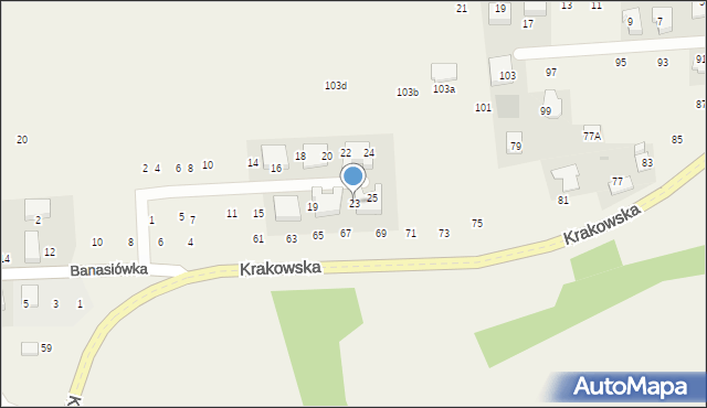 Michałowice, Kameralna, 23, mapa Michałowice