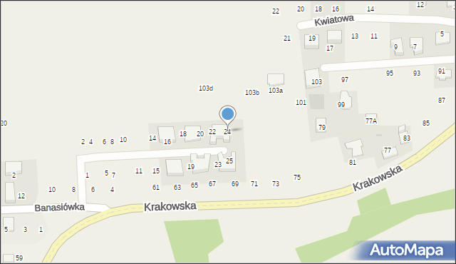 Michałowice, Kameralna, 24, mapa Michałowice