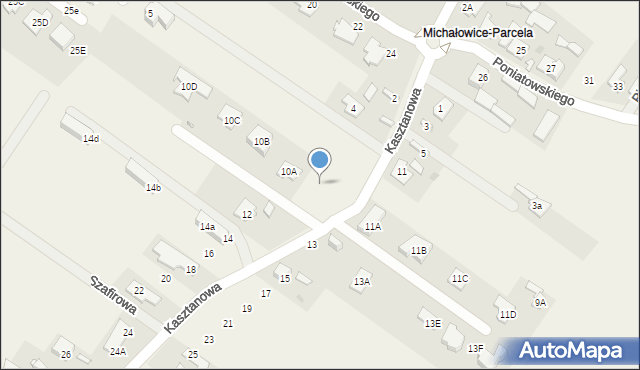 Michałowice-Wieś, Kasztanowa, 10, mapa Michałowice-Wieś