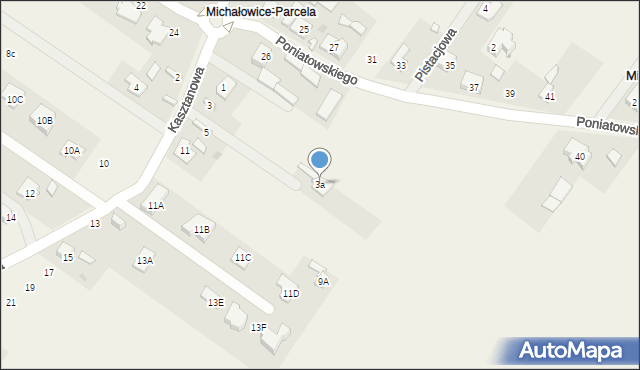 Michałowice-Wieś, Kasztanowa, 3a, mapa Michałowice-Wieś