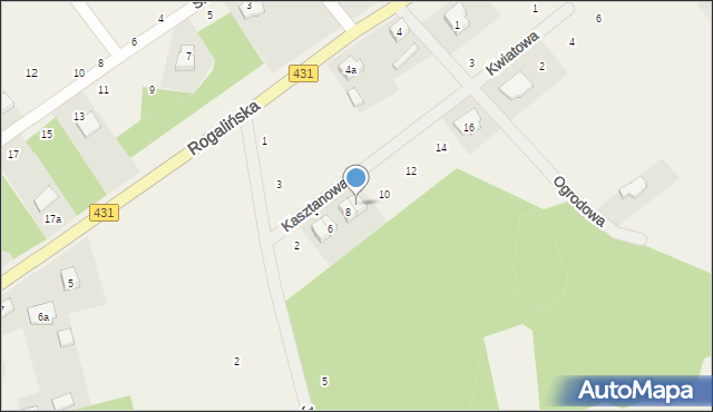 Mieczewo, Kasztanowa, 8A, mapa Mieczewo