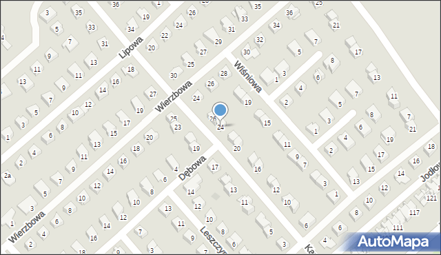 Międzyrzec Podlaski, Kasztanowa, 24, mapa Międzyrzec Podlaski