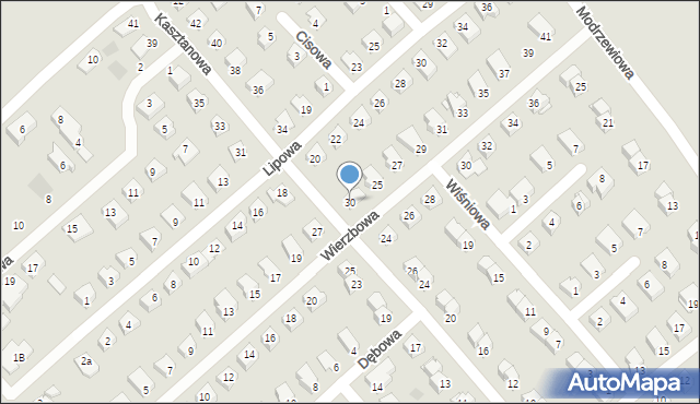 Międzyrzec Podlaski, Kasztanowa, 30, mapa Międzyrzec Podlaski