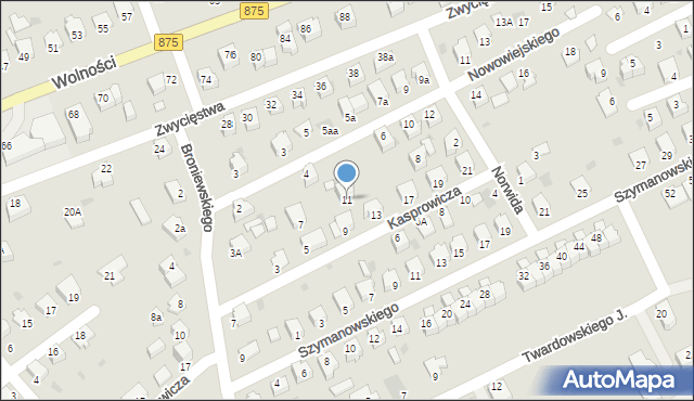 Mielec, Kasprowicza Jana, 11, mapa Mielca