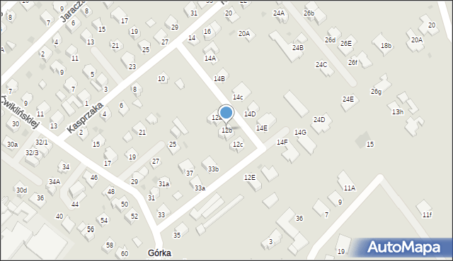 Mielec, Kasprzaka, 12b, mapa Mielca