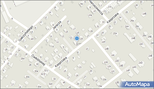 Mielec, Kasprzaka, 23, mapa Mielca