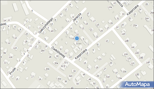 Mielec, Kasprzaka, 7, mapa Mielca