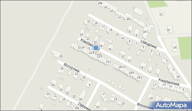 Mielec, Kasztanowa, 21/7, mapa Mielca