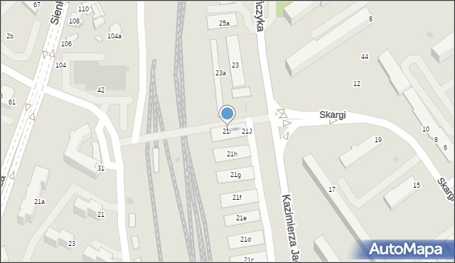 Mielec, Kazimierza Jagiellończyka, 21i, mapa Mielca