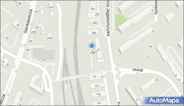 Mielec, Kazimierza Jagiellończyka, 23a, mapa Mielca