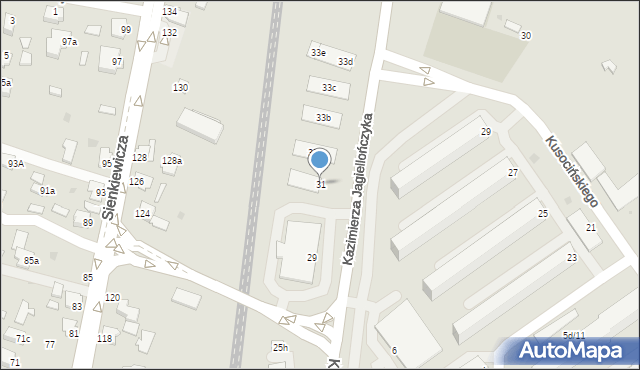 Mielec, Kazimierza Jagiellończyka, 31, mapa Mielca