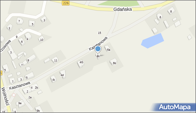 Mierzeszyn, Kasztanowa, 4h, mapa Mierzeszyn
