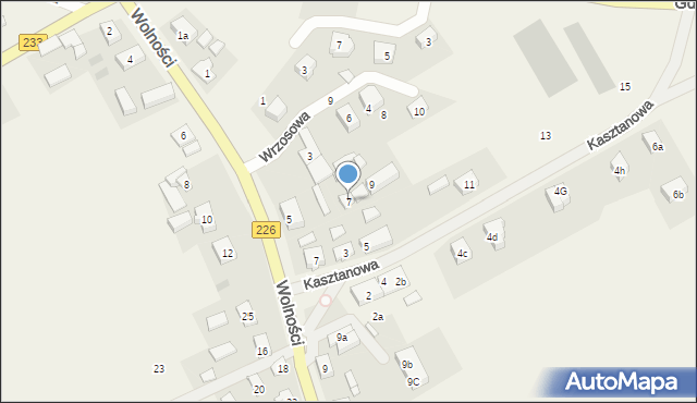 Mierzeszyn, Kasztanowa, 7, mapa Mierzeszyn