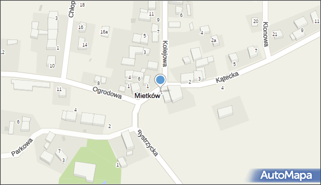 Mietków, Kątecka, 1, mapa Mietków