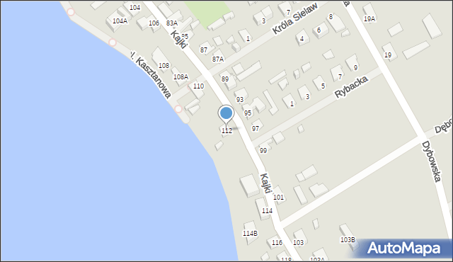 Mikołajki, Kajki Michała, 112, mapa Mikołajki