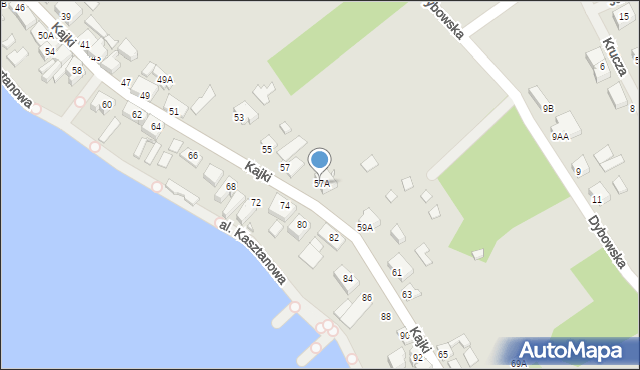 Mikołajki, Kajki Michała, 57A, mapa Mikołajki