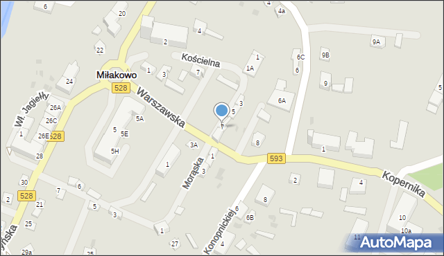 Miłakowo, Katowicka, 7, mapa Miłakowo