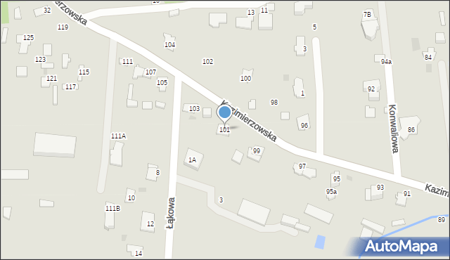 Milanówek, Kazimierzowska, 101, mapa Milanówek