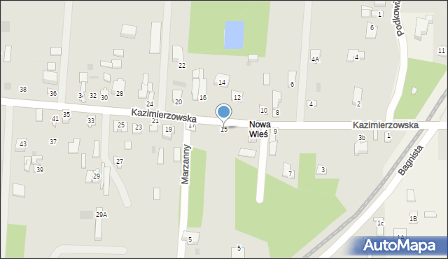 Milanówek, Kazimierzowska, 15, mapa Milanówek
