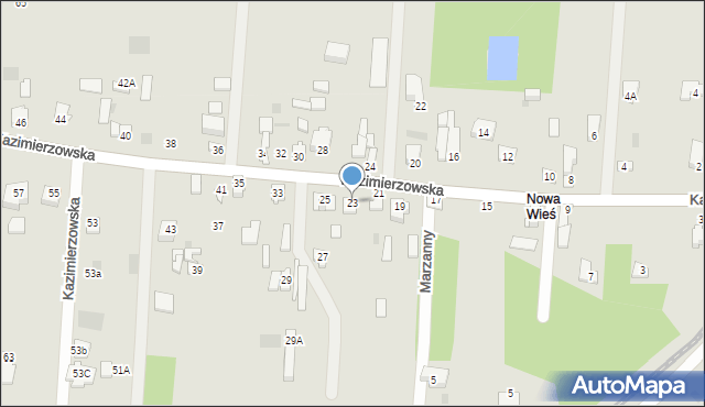 Milanówek, Kazimierzowska, 23, mapa Milanówek