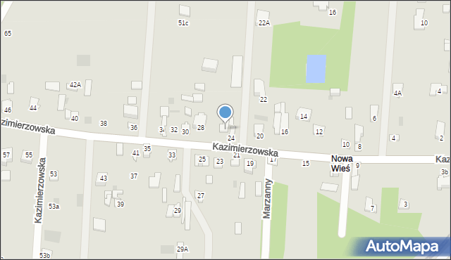 Milanówek, Kazimierzowska, 26, mapa Milanówek