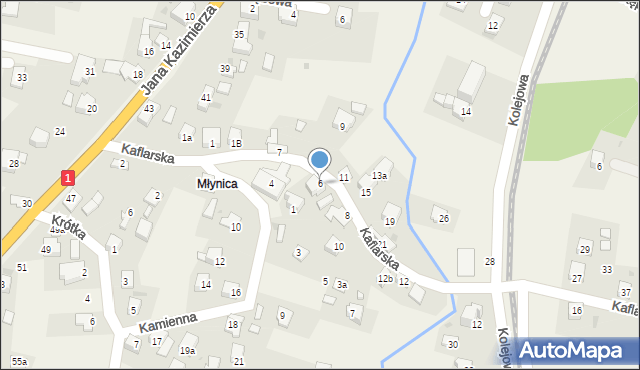 Milówka, Kaflarska, 6, mapa Milówka