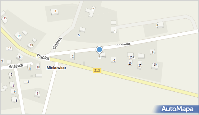 Minkowice, Kasztanowa, 4, mapa Minkowice