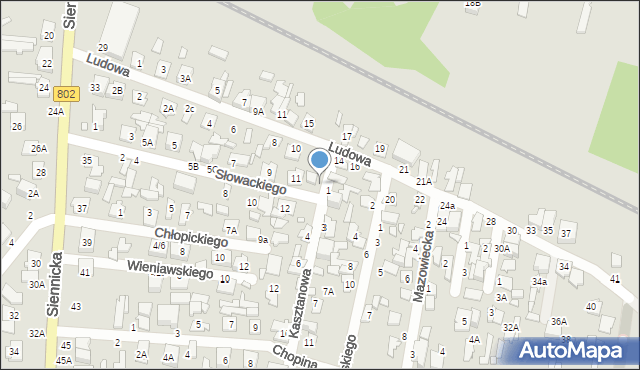 Mińsk Mazowiecki, Kasztanowa, 2, mapa Mińsk Mazowiecki