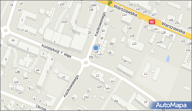 Mińsk Mazowiecki, Kazikowskiego Zygmunta, 26B, mapa Mińsk Mazowiecki