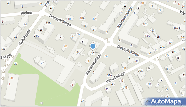 Mińsk Mazowiecki, Kazikowskiego Zygmunta, 3C, mapa Mińsk Mazowiecki