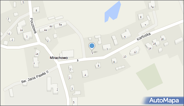 Mirachowo, Kartuska, 1, mapa Mirachowo