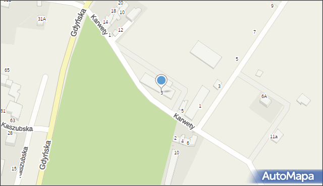 Miszewko, Karwety Andrzeja, adm., 3, mapa Miszewko