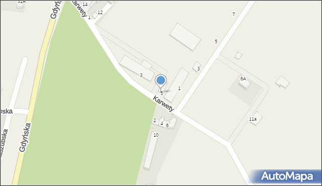 Miszewko, Karwety Andrzeja, adm., 5, mapa Miszewko