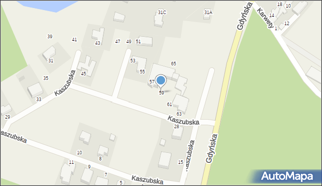 Miszewko, Kaszubska, 59, mapa Miszewko