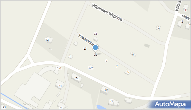 Miszkowice, Kasztanowa, 11, mapa Miszkowice